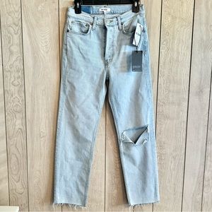 NWT RE/DONE 70s Stove Pipe Icy Blue With Hole